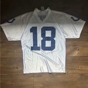 NFL White Jersey with Blue Number 18